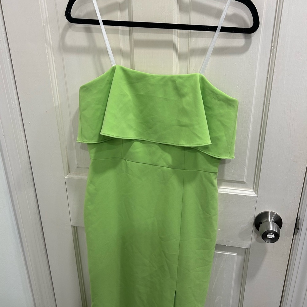 Strapless Ruffle Green Dress - Picture 5 of 9